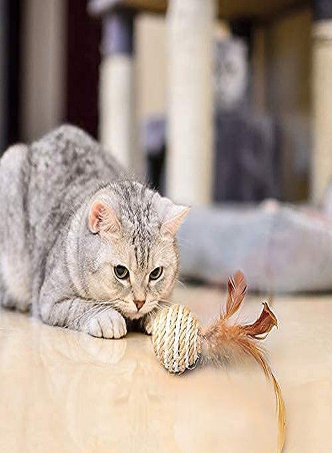 Pet Guard Sisal Ball Cat Toys Interactive Kitten Training Balls Bite Resistant Cat Toys Interactive Cat Toy Ball Scratch Ball Cat Lattu Toy (2 pcs) - Image 4